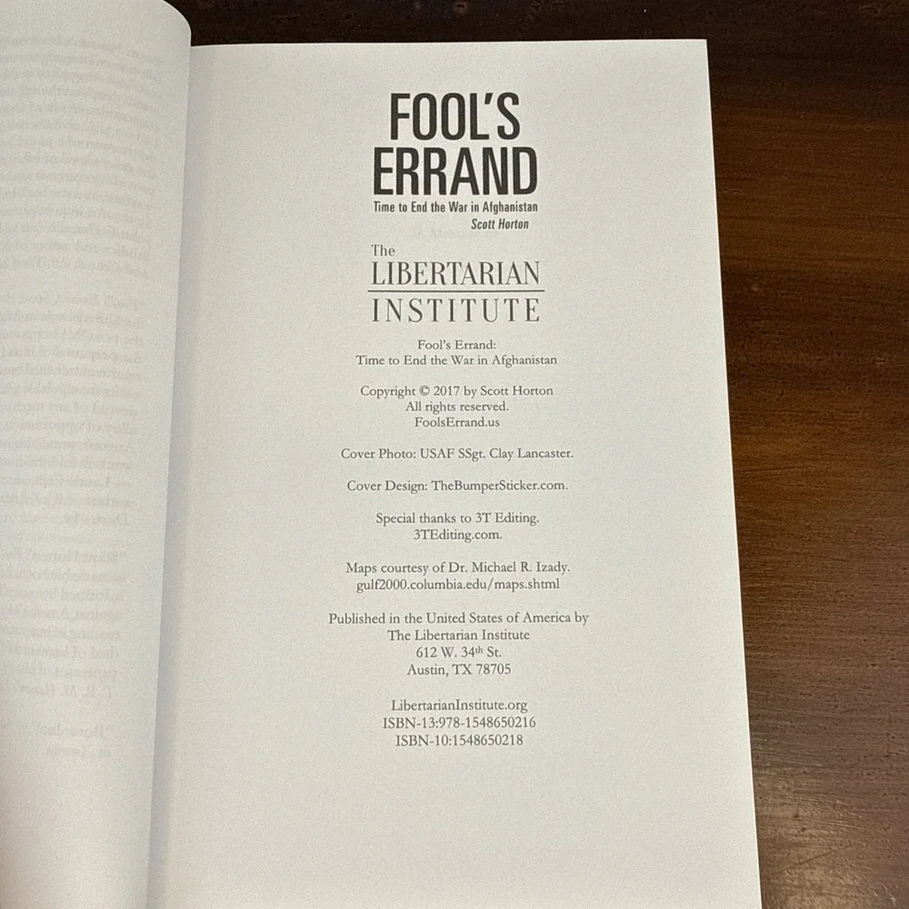 Fool's Errand: Time to End the War in‎ Afghanistan by Horton, Scott